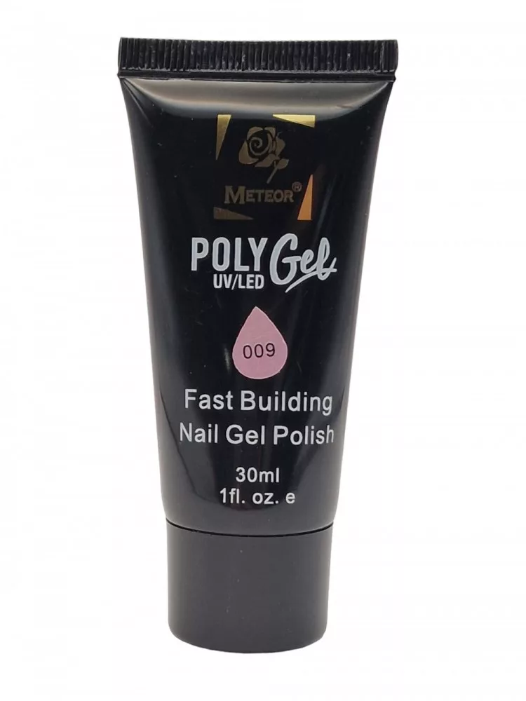 Meteor Poly Gel Világos rózsaszín csillogással - 30 ml 1 poly009